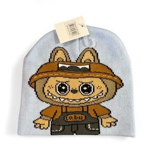 Labubu Character Beanie - Light Blue and Brown NWT